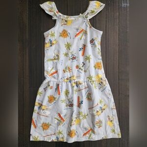 Tropical Print Sleeveless Dress